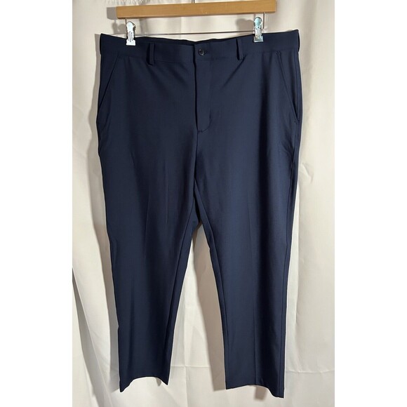 NWT Greg Norman Performance Classic Navy Blue Pants Flat Front Stretch Sz 40x29 - Picture 1 of 6